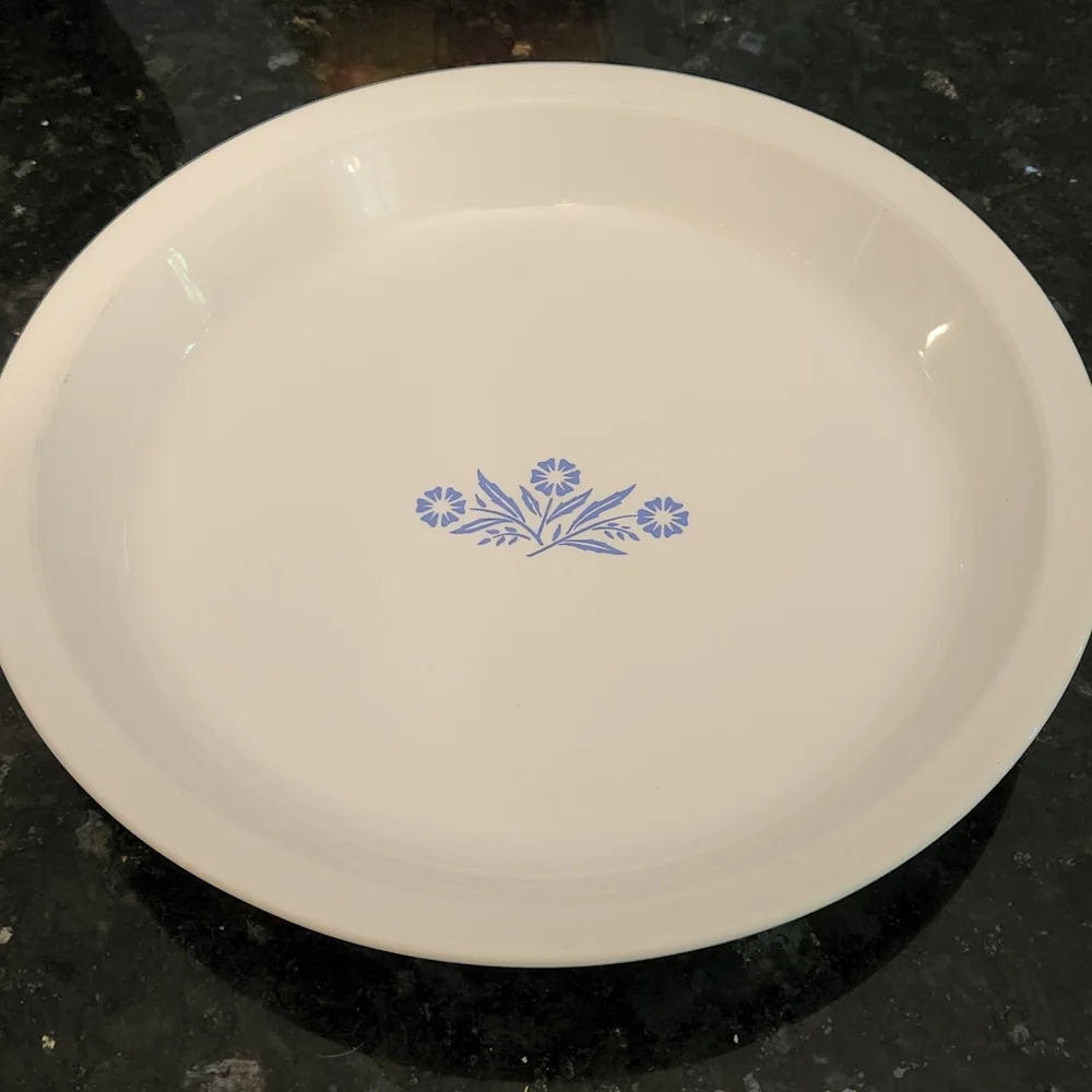 Corningware P-21 Roaster Blue Cornflower Roasting Pan & 9in Pie Pan